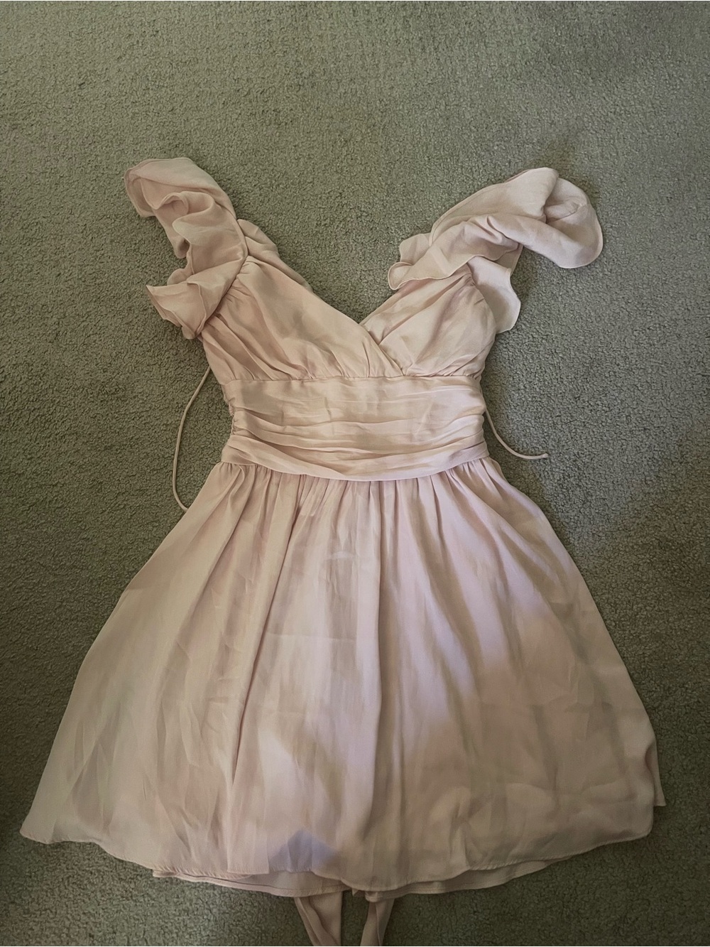 Selfie Leslie Blush Pink Ruffled Mini Dress